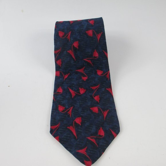 AMERICAN OUTPOST 100% SILK MEN'S FLOWER TIE USA - Picture 5 of 7